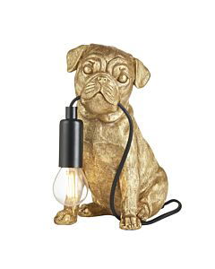 Endon Lighting - Pug puppy - 107324 - Vintage Gold Black Table Lamp