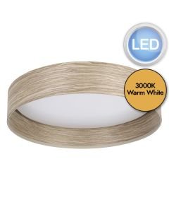 Eglo Lighting - Luppineria - 900463 - LED Sand White Wood Flush Ceiling Light