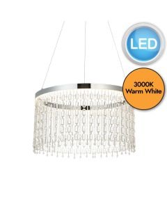 Endon Lighting - Liliana - 98150 - LED Chrome Clear Crystal Glass Ceiling Pendant Light