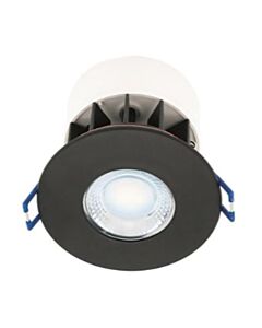 Set of 15 Fire Rated LED Bathroom Downlights - Matt Black IP65 Recessed Downlights