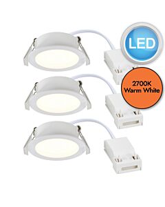 Nordlux - Set of 3 Olea - 2510400101 - LED White IP65 Bathroom Recessed Ceiling Downlights