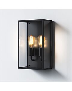 Astro Lighting - Messina Twin 1183027 - IP44 Textured Black Wall Light