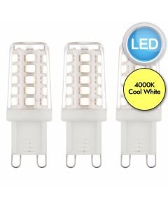 Saxby Lighting - 76140 - Set of 3 Cool White 2.3W - LED G9 Light Bulbs