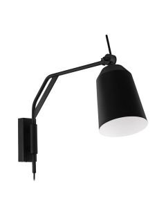 Eglo Lighting - Loreto - 900157 - Black White Plug In Reading Wall Light