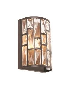 Endon Lighting - Belle - 69392 - Dark Bronze Clear Crystal Glass Wall Washer Light