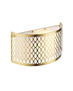 Endon Lighting - Cordero - 113423 - Gold Frosted Glass White 2 Light Wall Washer Light
