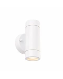 Saxby Lighting - Palin - 75439 - White Clear Glass 2 Light IP44 Outdoor Wall Washer Light
