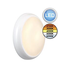 Saxby Lighting - Saxby HeroULTRA - 113961 - LED Matt White Opal IP65 Outdoor Sensor Bulkhead Light