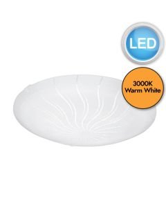 Eglo Lighting - Margitta 1 - 96111 - LED White Clear Glass 3 Light Flush Ceiling Light
