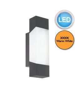 Eglo Lighting - Gorzano - 97222 - LED Anthracite White IP44 Outdoor Wall Washer Light