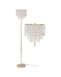 Cascada - Gold and Acrylic Crystal Jewelled Floor Lamp