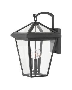 Quintiesse - Alford Place - QN-ALFORD-PLACE2-L-MB - Black Clear Glass 3 Light IP44 Outdoor Wall Light