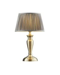 Endon Lighting - Oslo - 91085 - Antique Brass Charcoal Table Lamp With Shade
