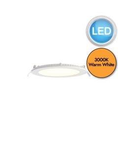 Saxby Lighting - SirioDISC - 73811 - LED White Frosted IP44 12w 3000k 170mm Dia Recessed Ceiling Downlight