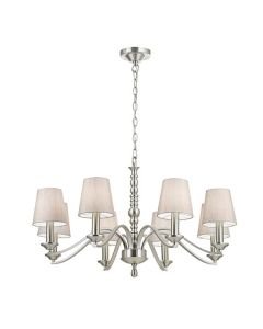 Endon Lighting - Astaire - ASTAIRE-8SN - Satin Nickel Natural 8 Light Chandelier