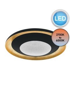 Eglo Lighting - Canicosa 2 - 98685 - LED Black Gold Clear 4 Light Flush Ceiling Light