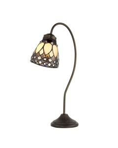 Interiors 1900 - Brooklyn - 74349 - Dark Bronze Tiffany Glass Table Lamp