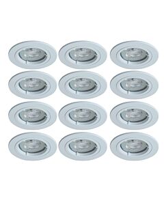 Set of 12 - White GU10 Fixed Recessed Downlights