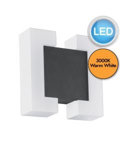Eglo Lighting - Sitia - 95988 - LED Anthracite White 2 Light IP44 Outdoor Wall Washer Light
