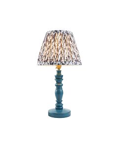 Endon Lighting - Bibury & Leaf 20cm - 115081 - Blue Aged Brass Grey Table Lamp With Shade