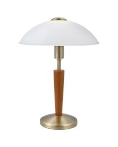 Eglo Lighting - Solo 1 - 87256 - Bronze Wood White Glass Touch Table Lamp