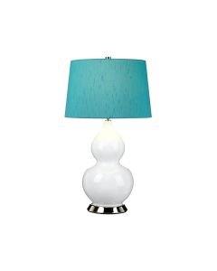 Elstead Lighting - Isla - ISLA-PN-TL-TEAL - White Nickel Teal Ceramic Table Lamp With Shade