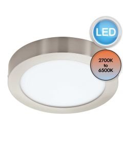 Eglo Lighting - Fueva-Z - 900114 - LED Satin Nickel White IP44 Bathroom Ceiling Flush Light