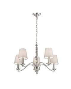Endon Lighting - Astaire - ASTAIRE-5SN - Satin Nickel Natural 5 Light Chandelier