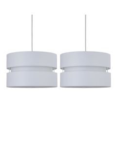 Pair of White Layered Easy Fit Light Shades