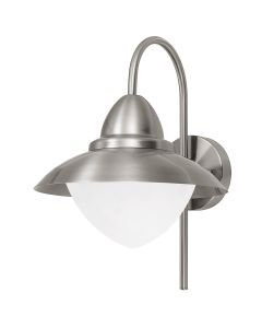 Eglo Lighting - Sidney - 83966 - Stainless Steel White Glass IP44 Outdoor Wall Light
