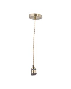 Flex - Antique Brass Pendant Kit with Cream Braided Cable