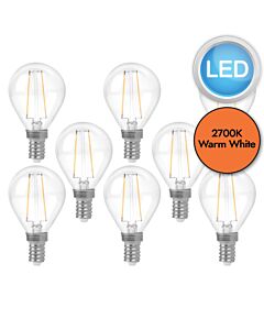 10 x 4.2W LED E14 Filament Golf Ball Dimmable Light Bulbs - Warm White