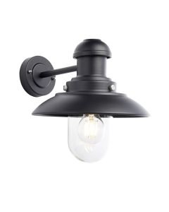 Endon Lighting - Hereford - 95982 - Black Clear Glass IP44 Outdoor Wall Light