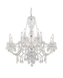 Endon Lighting - Clarence - 308-8-4CL - Clear Chrome 12 Light Chandelier