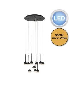 Eglo Lighting - Nucetto - 39714 - LED Black Clear 10 Light Ceiling Pendant Light