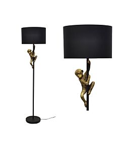Norman - Black and Gold Monkey Floor Lamp