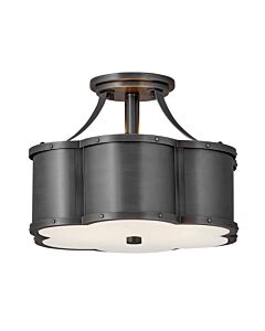 Quintiesse - Chance - QN-CHANCE-SF-S-BLB - Blackened Brass 2 Light Flush Ceiling Light