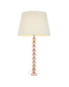 Endon Lighting - Adelie - 100360 - Blush Crystal Glass Nickel Ivory Table Lamp With Shade