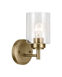 Kichler Lighting - Winslow - KL-WINSLOW-1W-NBR - Natural Brass Clear Seeded Glass Wall Light