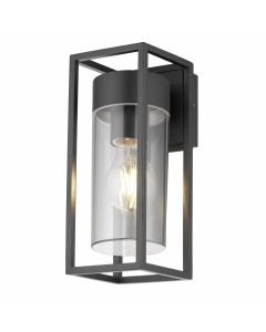 Hale - Black with Clear PC IP44 Outdoor Wall Light