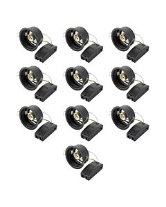 Saxby Lighting - Set of 10 Saxby ShieldONE 75 - 113322 - Black Recessed Fire Rated Ceiling Downlights