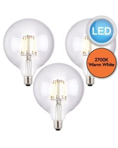 Endon Lighting - Set of 3 Globe - 93024 - LED E27 ES - Filament Light Bulbs - 125mm dia