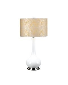 Elstead Lighting - Milo - MILO-PN-TL-PSM - White Nickel Yellow Ceramic Table Lamp With Shade