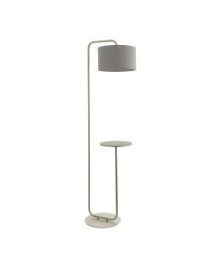 Cliveden - Satin Champagne Floor Lamp with Table