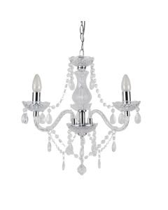 Clear and Chrome Marie Therese Style 3 x 40W Chandelier
