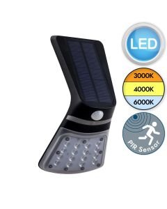 Eglo Lighting - Lamozzo 1 - 98758 - LED Black Clear IP44 Solar Outdoor Sensor Wall Light