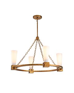 Elstead Lighting - Kristy - KRISTY4-DG-OPAL - Distressed Gold Opal Glass 4 Light Ceiling Pendant Light
