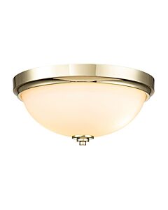 Feiss Lighting - Malibu - FE-MALIBU-F-BATH-PB - Brass Opal Glass 2 Light IP44 Bathroom Ceiling Flush Light