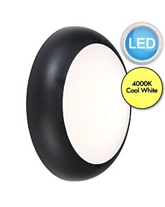 Saxby Lighting - Forca - 77910 & 77892 - LED Black Opal IP65 Plain Bezel 12w Outdoor Bulkhead Light