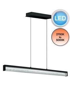 Eglo Lighting - Cardito 1 - 900895 - LED Black Clear Glass 6 Light Touch Bar Ceiling Pendant Light